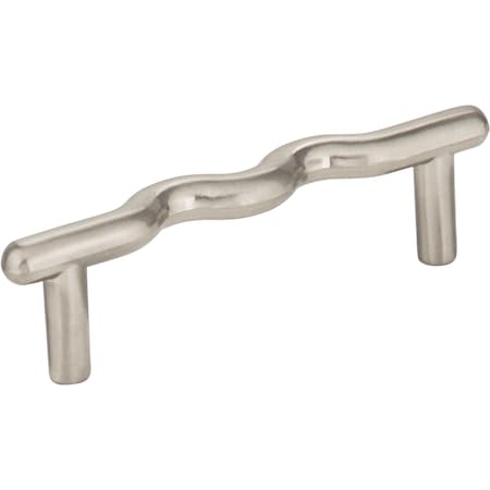Elements 3" Center-to-Center Satin Nickel Wavy Verona Cabinet Pull Z105SN